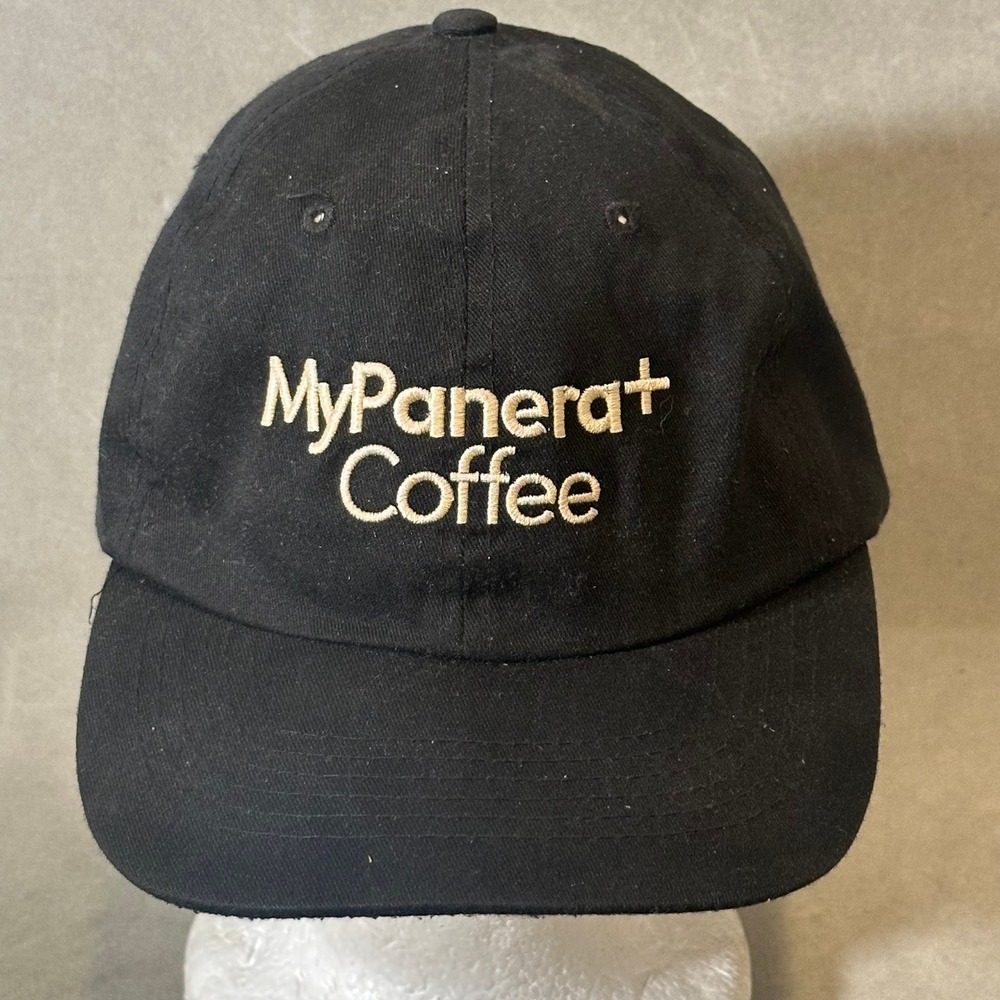 Panera Bread MyPanera+ Coffee Hat Black Embroidered Baseball Cap Adjustable